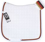 Neu ESKADRON Cotton Schabracke weiß, 3fach Kordel schwarz,rot,gold 