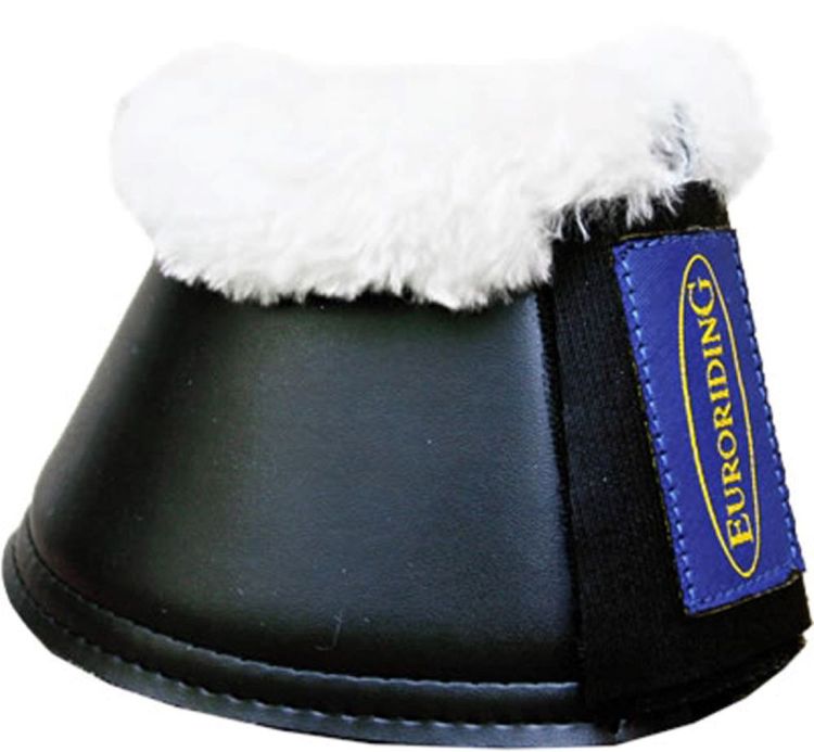 Euroriding Hufglocken Neopren mit Kunstfell, schwarz (13226)