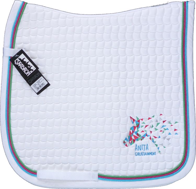 Eskadron Schabracke in white mit 3fach Kordel tutti frutti