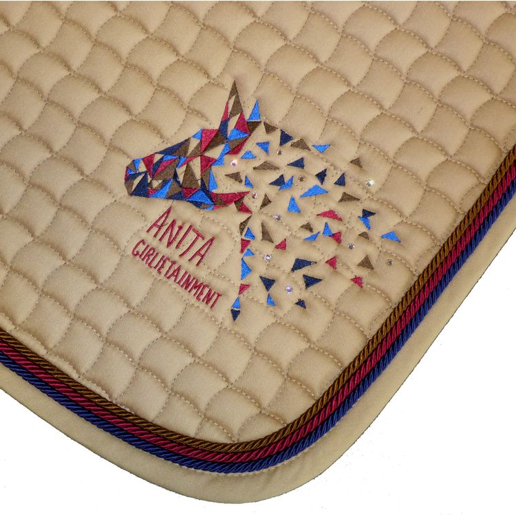 Eskadron Schabracke in caramel mit Swarovski Elements & 3fach Kordel classic indigo