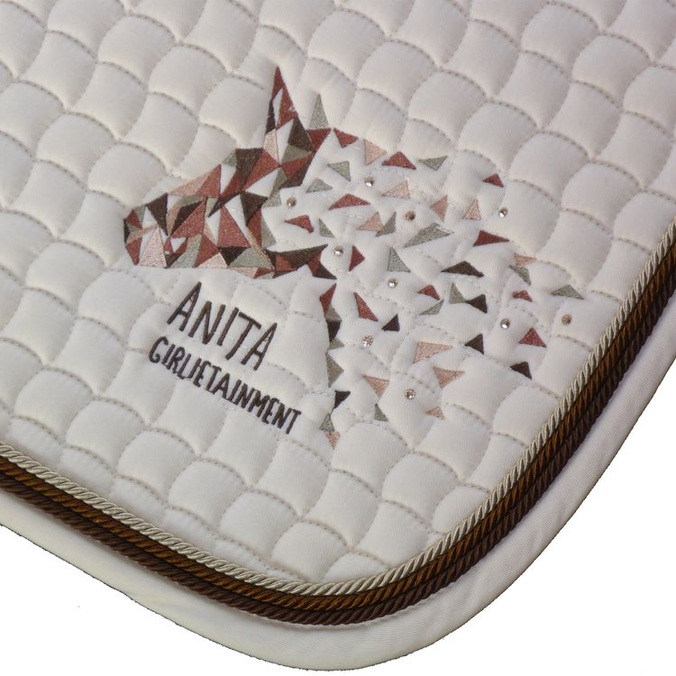 Eskadron Schabracke in creme mit Swarovski Elements & 3fach Kordel choco splash