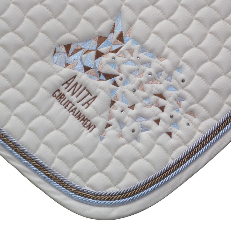 Eskadron Schabracke in creme mit Swarovski Elements & 3fach Kordel ice praline