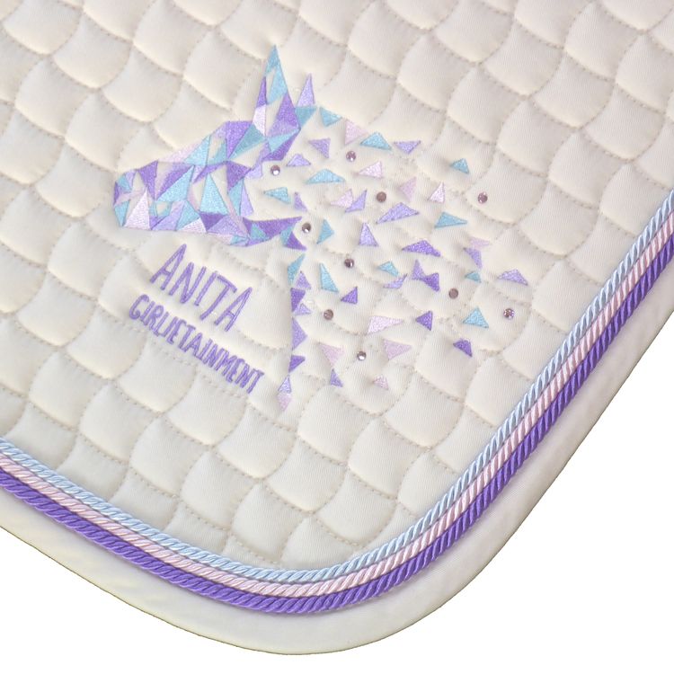 Eskadron Schabracke in creme mit Swarovski Elements & 3fach Kordel bubble gum