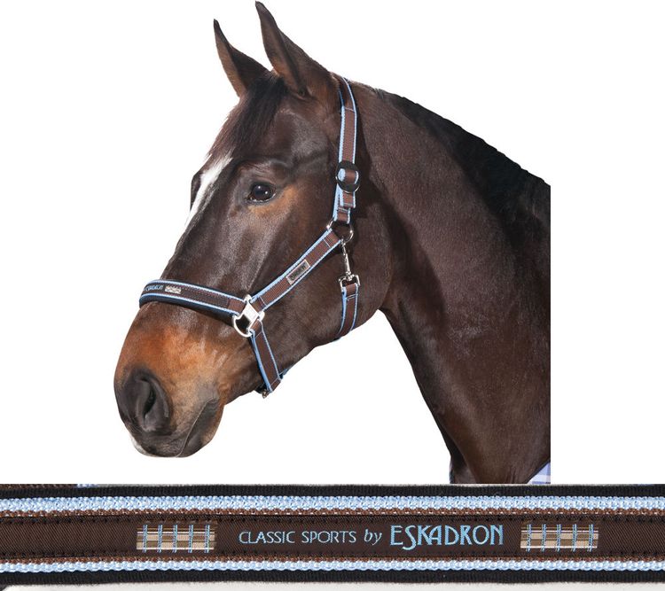 ESKADRON Halfter Classic Sports Schiebeschnalle mocca/iceblau