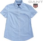 Gant - Damen Bluse , 1/2 Arm, New Check SS , CO Pop Stretch