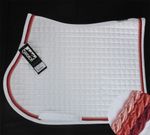 Neu ESKADRON Cotton Schabracke weiß, 3fach Kordel raspberry-pink-lachs viele Gr.