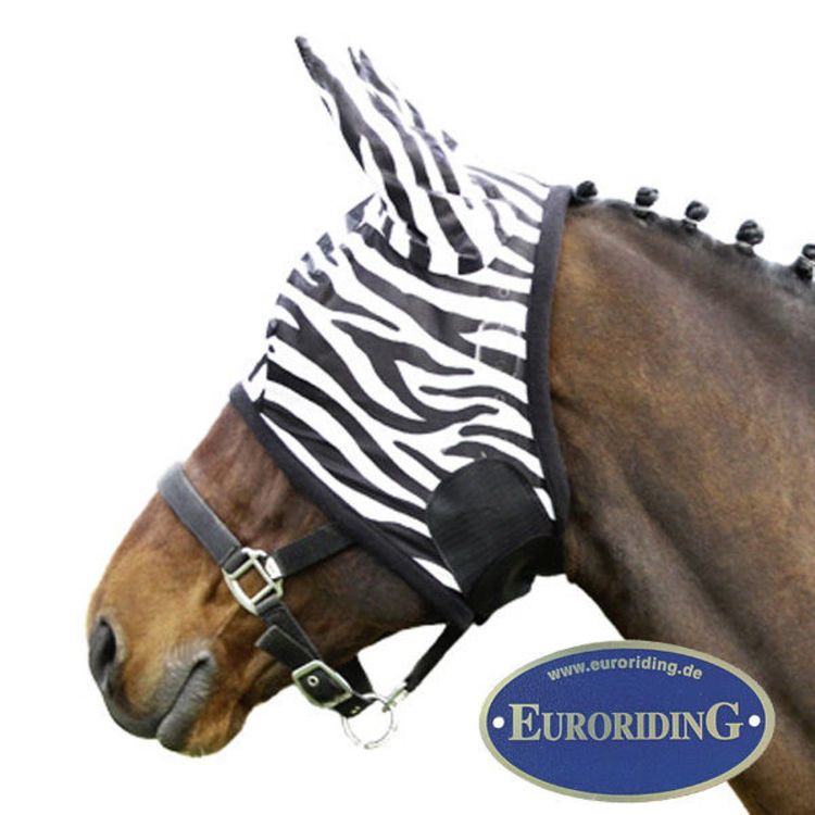 Euroriding Fliegenmaske Zebra, Fliegenhaube in 4 Größen (19295) 
