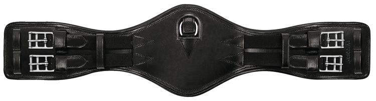 Passier anatomisch geformter Leder Sattelgurt, kurze Form, Farbe schwarz
