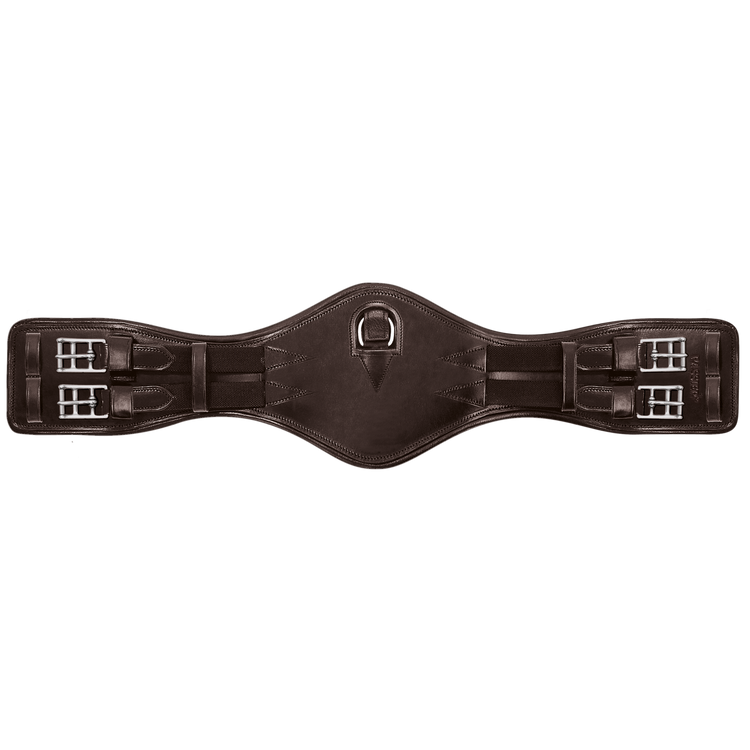 Passier anatomisch geformter Leder Sattelgurt, kurze Form, Farbe havanna braun
