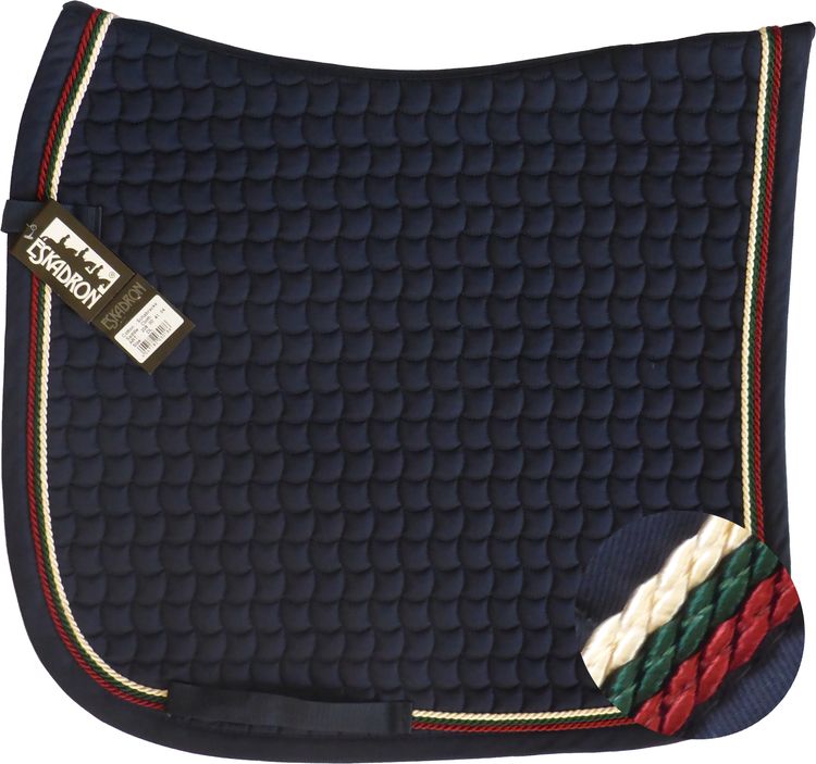 ESKADRON Cotton Schabracke navy, 3fach Kordel darkred, tanne, creme  NEU