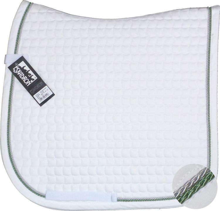 ESKADRON Cotton Schabracke white, 2fach Kordel lindgreen/silber
