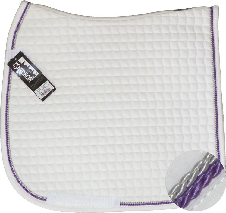 ESKADRON Cotton Schabracke white, 2fach Kordel lavender/silberfarben