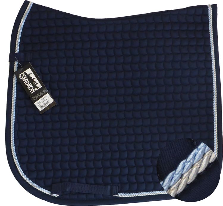 ESKADRON Cotton Schabracke navy, 2fach Kordel silberfarben/lightblue