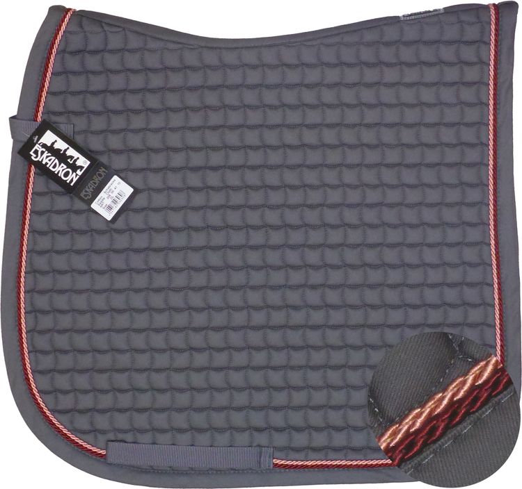 ESKADRON Cotton Schabracke grey, 2fach Kordel raspberry/lachs