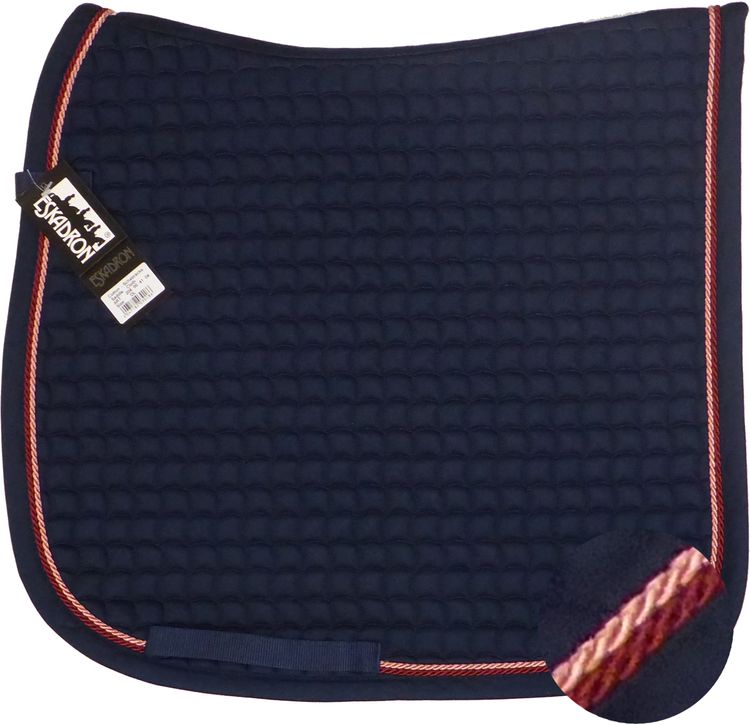 ESKADRON Cotton Schabracke navy, 2fach Kordel raspberry/lachs