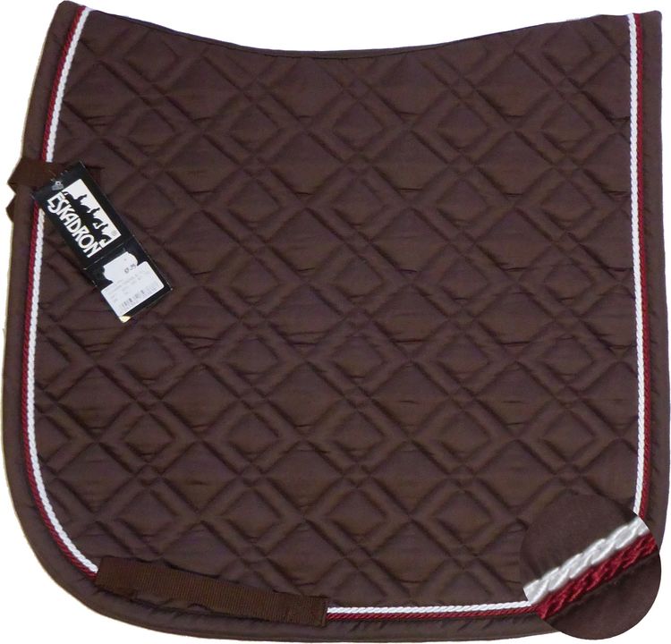 ESKADRON Brillant Schabracke choco, 2fach Kordel darkred/white