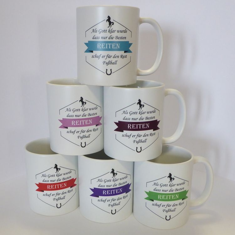 Tasse: Als Gott klar wurde, dass nur die Besten reiten... - Kaffeebecher