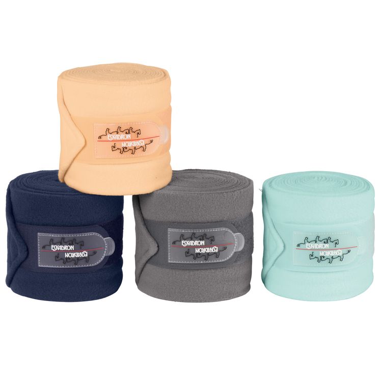 Eskadron Fleecebandagen jade, deepblue, sunrise, steelgrey, white in Pony