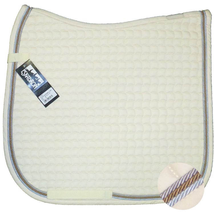 Neu ESKADRON Cotton Schabracke creme, 3fach Kordel ice, mocca, silberfarben