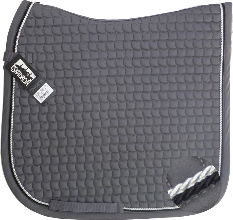 ESKADRON Cotton Schabracke grey, 2fach Kordel black/silberfarben