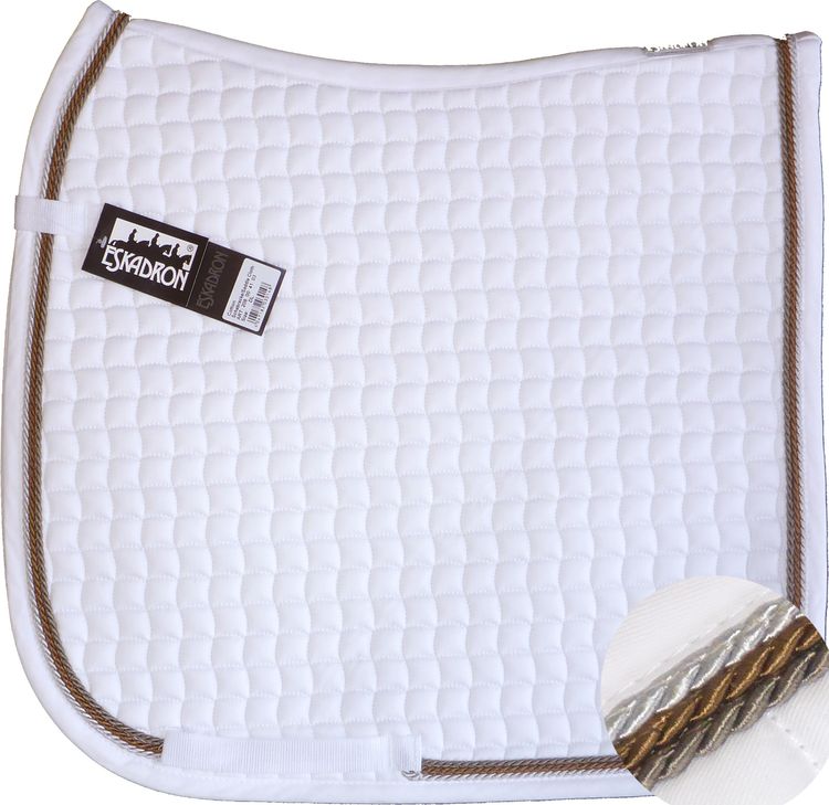 Neu ESKADRON Cotton Schabracke weiß, 3fach Kordel silber,cognac,schlamm