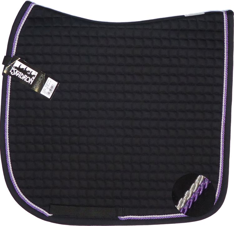 ESKADRON Cotton Schabracke black , 2fach Kordel lavender/silberfarben