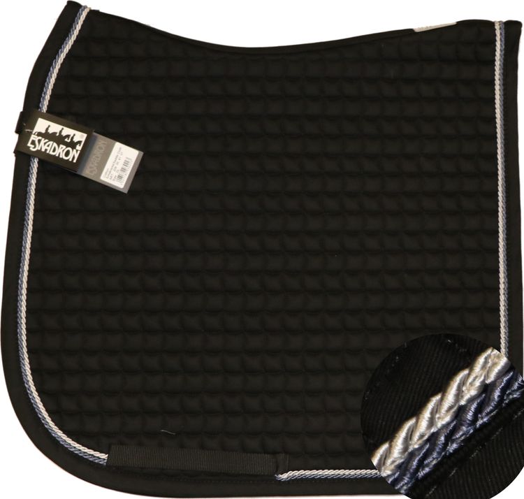 ESKADRON Cotton Schabracke black , 2fach Kordel blue & silberfarben