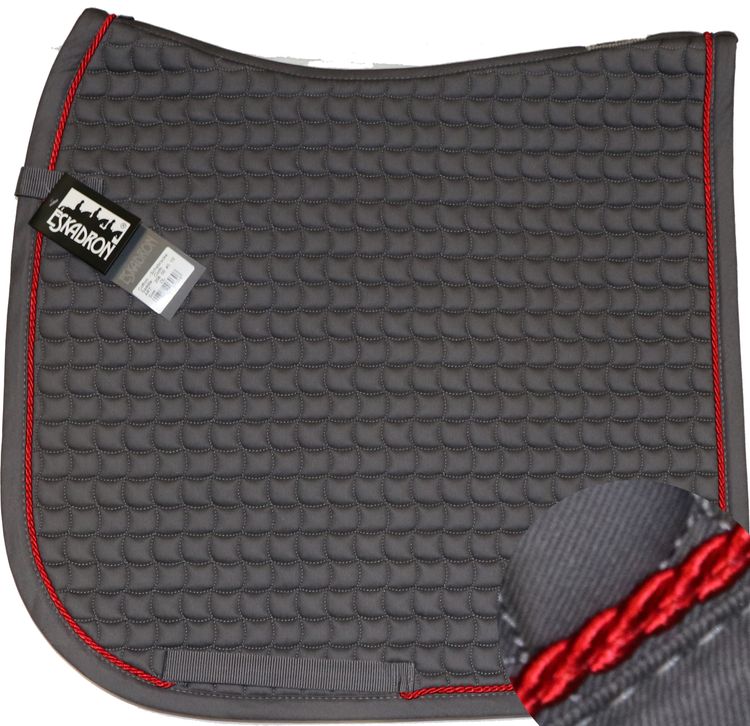 ESKADRON Cotton Schabracke grey, einer Kordel in chilli red