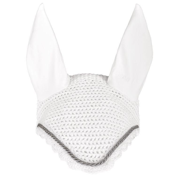 Eskadron Fliegenohren white mit silberfarbener Kordel, Warmblut & Pony - NEU
