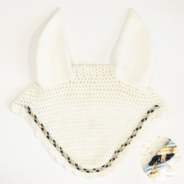Eskadron Fliegenohren white mit Multikordel hellblau/navy/creme