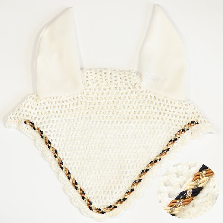 Eskadron Fliegenohren white mit Multikordel braun/navy/creme
