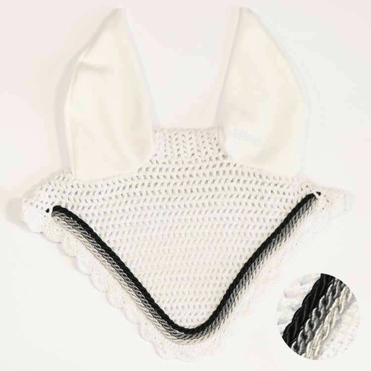 Eskadron Fliegenohren white mit 3fach Kordel silberfarben, anthrazit, black