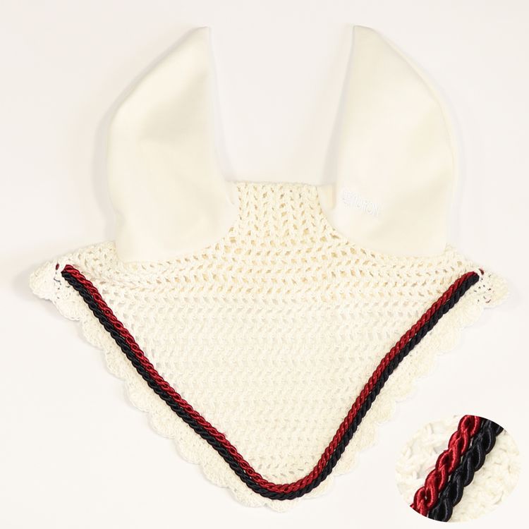 Eskadron Fliegenohren white mit 2fach Kordel navy, darkred