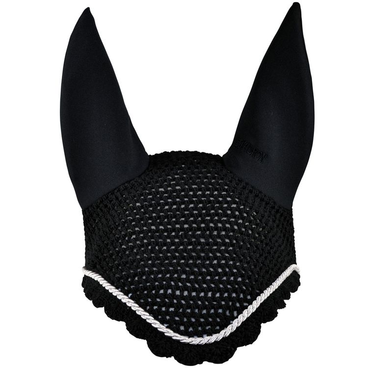 Eskadron Fliegenohren black mit silberfarbener Kordel, Warmblut & Pony - NEU