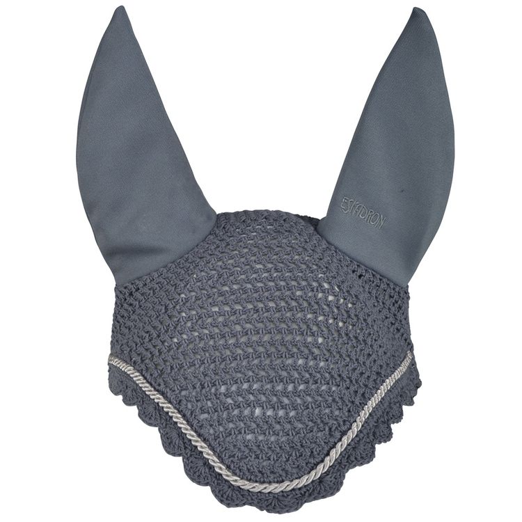 Eskadron Fliegenohren grey mit silberfarbener Kordel, Warmblut & Pony - NEU