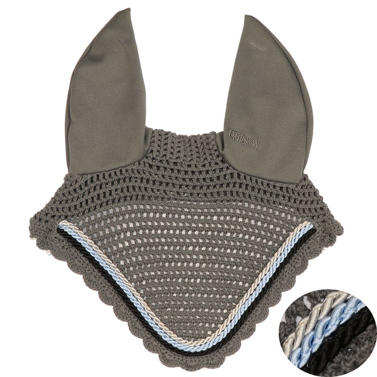 Eskadron Fliegenohren grey mit 3fach Kordel navy, lightblue, silberfarben