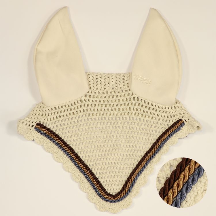 Eskadron Fliegenohren creme mit 3fach Kordel blue, cognac, choco