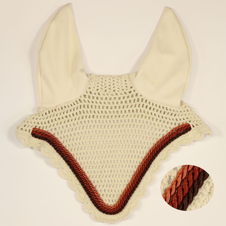 Eskadron Fliegenohren creme mit 3fach Kordel choco, rust, copper