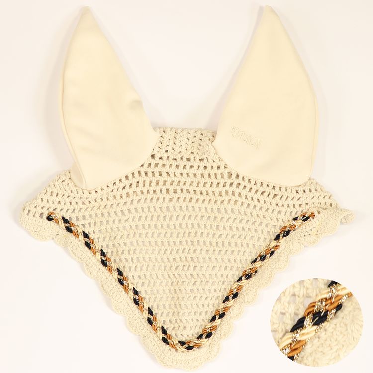 Eskadron Fliegenohren creme mit Multikordel braun/navy/creme