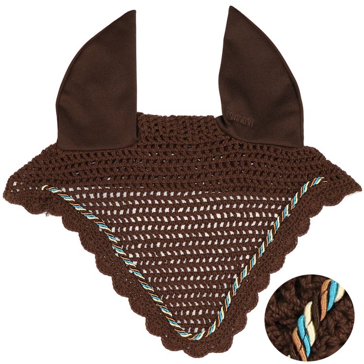 Eskadron Fliegenohren choco mit einer Multikordel petrol/marone/choco/creme