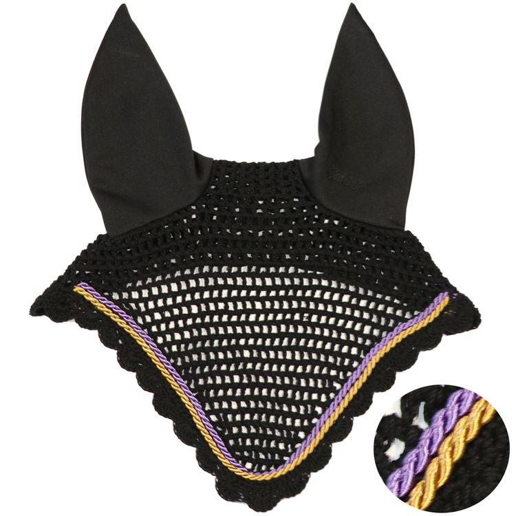 Eskadron Fliegenohren black mit 2fach Kordel gold, lila