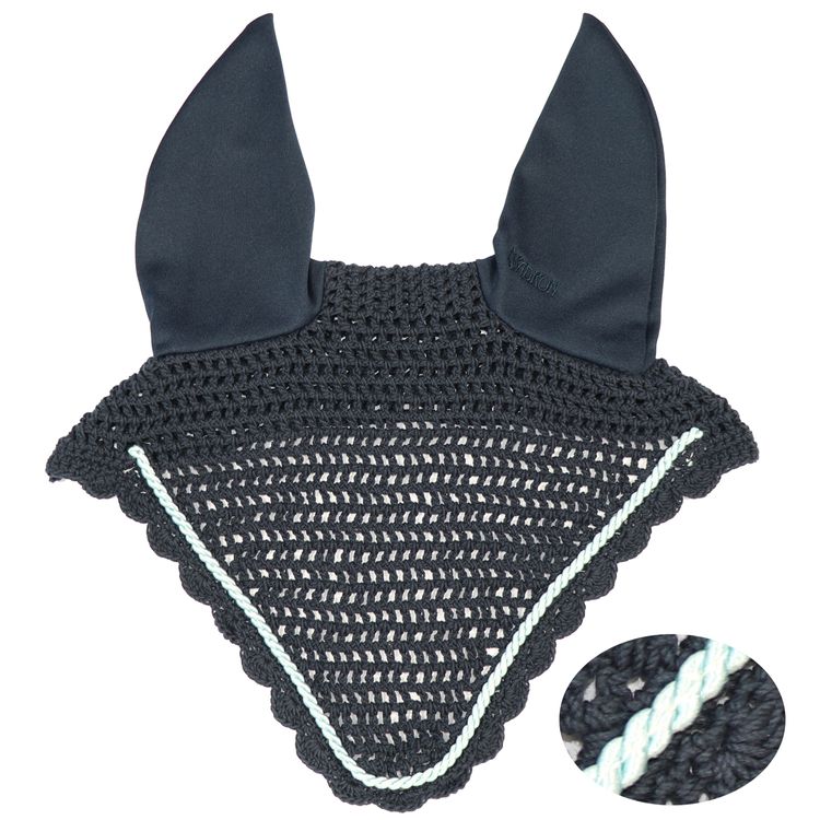 Eskadron Fliegenohren navy mit einer Kordel in light blue