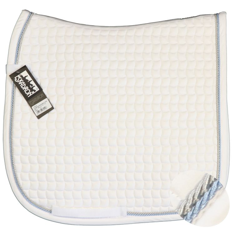 ESKADRON Cotton Schabracke white, 2fach Kordel light blue/silberfarben