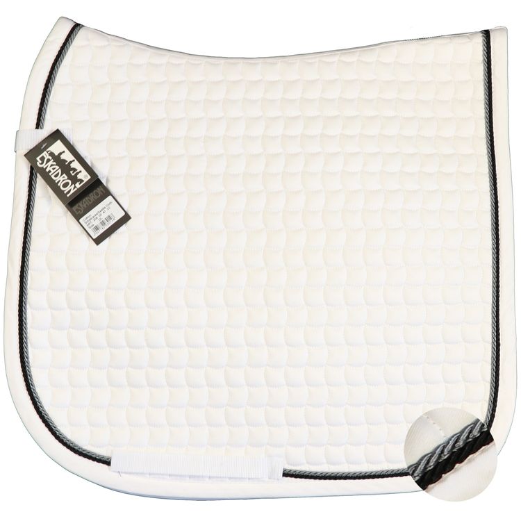 ESKADRON Cotton Schabracke white, 2fach Kordel schwarz/silberfarben