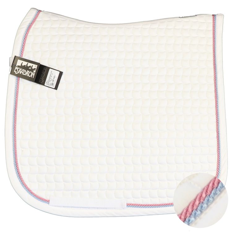 ESKADRON Cotton Schabracke white, 2fach Kordel light blue/rose
