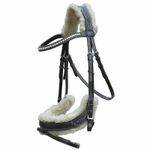 Euroriding Trense LEON, Faux Fur, engl. Kombiniert in schwarz
