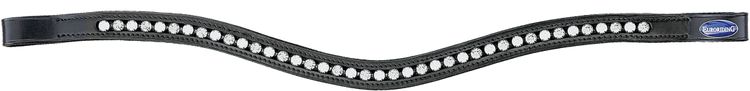 Euroriding Leder- Stirnriemen St. Tropez mit Glitzer -Steinen