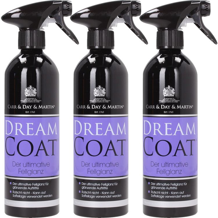 3 Flaschen Carr & Day & Martin Dream Coat, Glanzspray, Fellspray, 500ml für Schweif & Mähne
