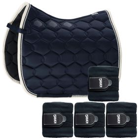 SET Eskadron Schabracke Glossy Wave nightblue mit doppel Kordel & Bandagen