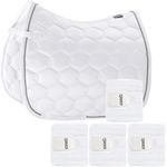 SET Eskadron Schabracke Glossy Wave white mit doppel Kordel & Bandagen
